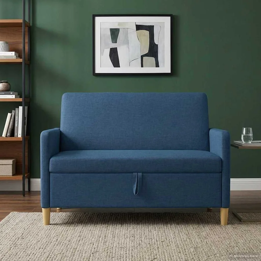 Sofa avec rangement Bleu 122 x 78 x 87 cm Polyester