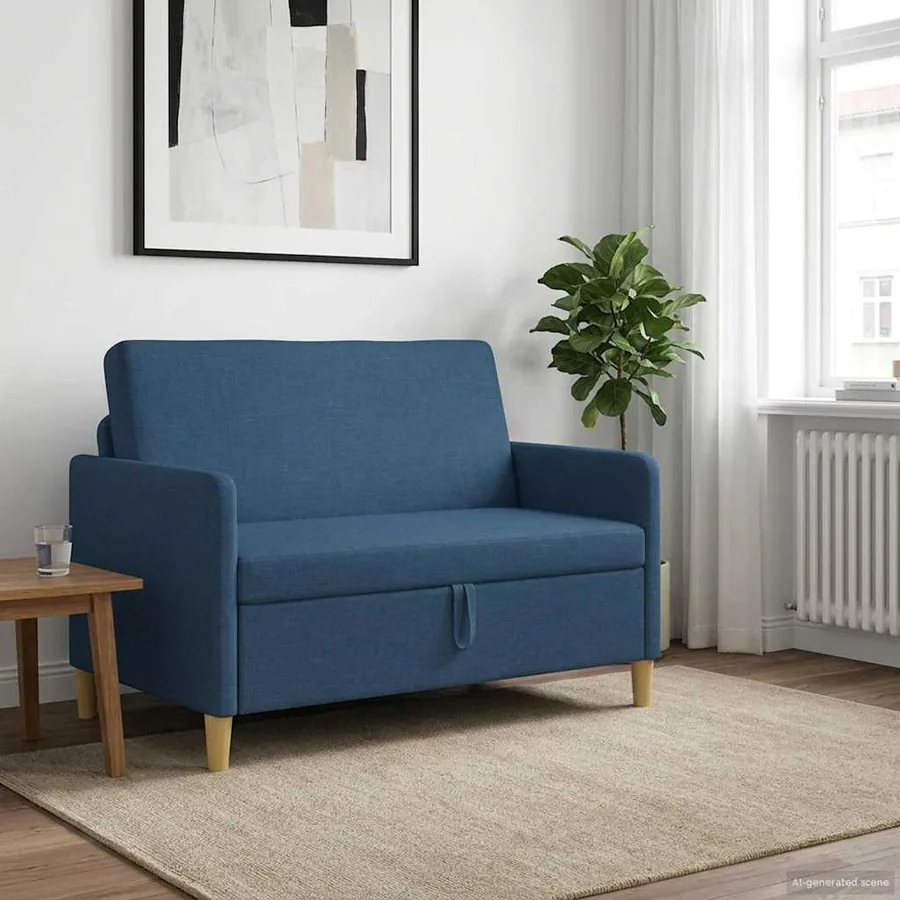 Sofa avec rangement Bleu 122 x 78 x 87 cm Polyester - 3