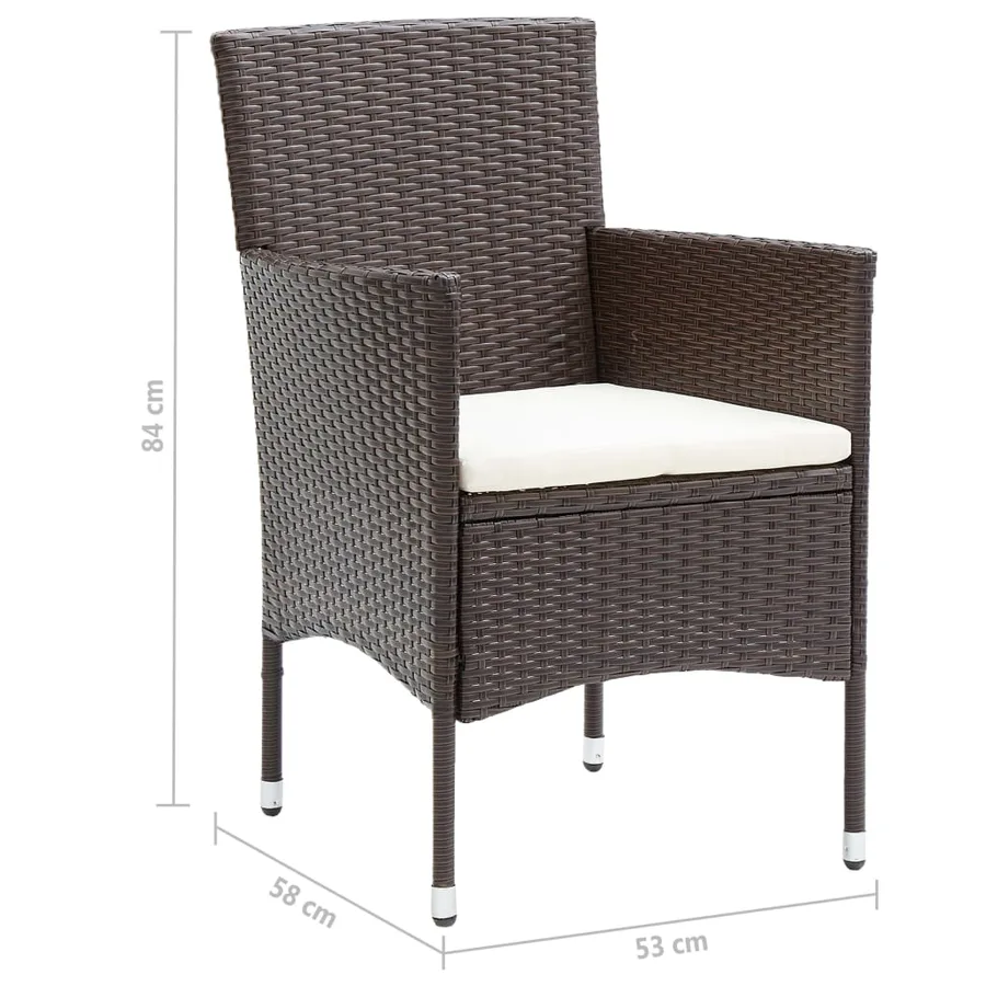 Ensemble à manger de jardin 5 pcs Marron - 9