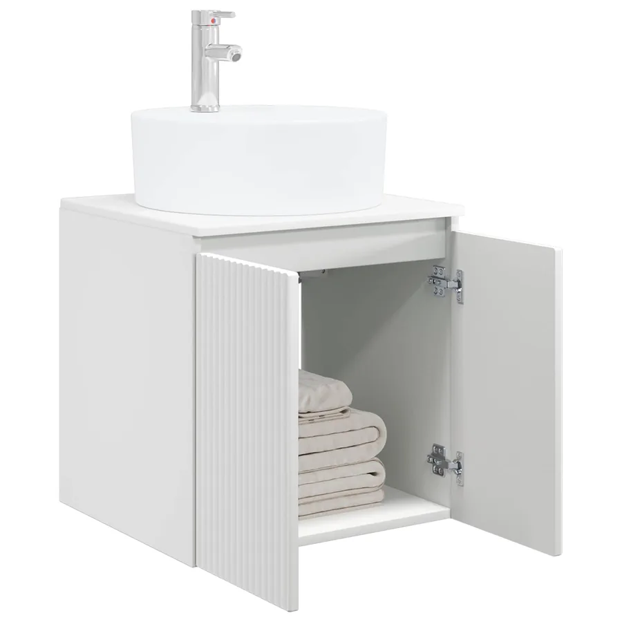Vanité de lavabo mural Blanc 49,5 x 44,5 x 65 cm - 3