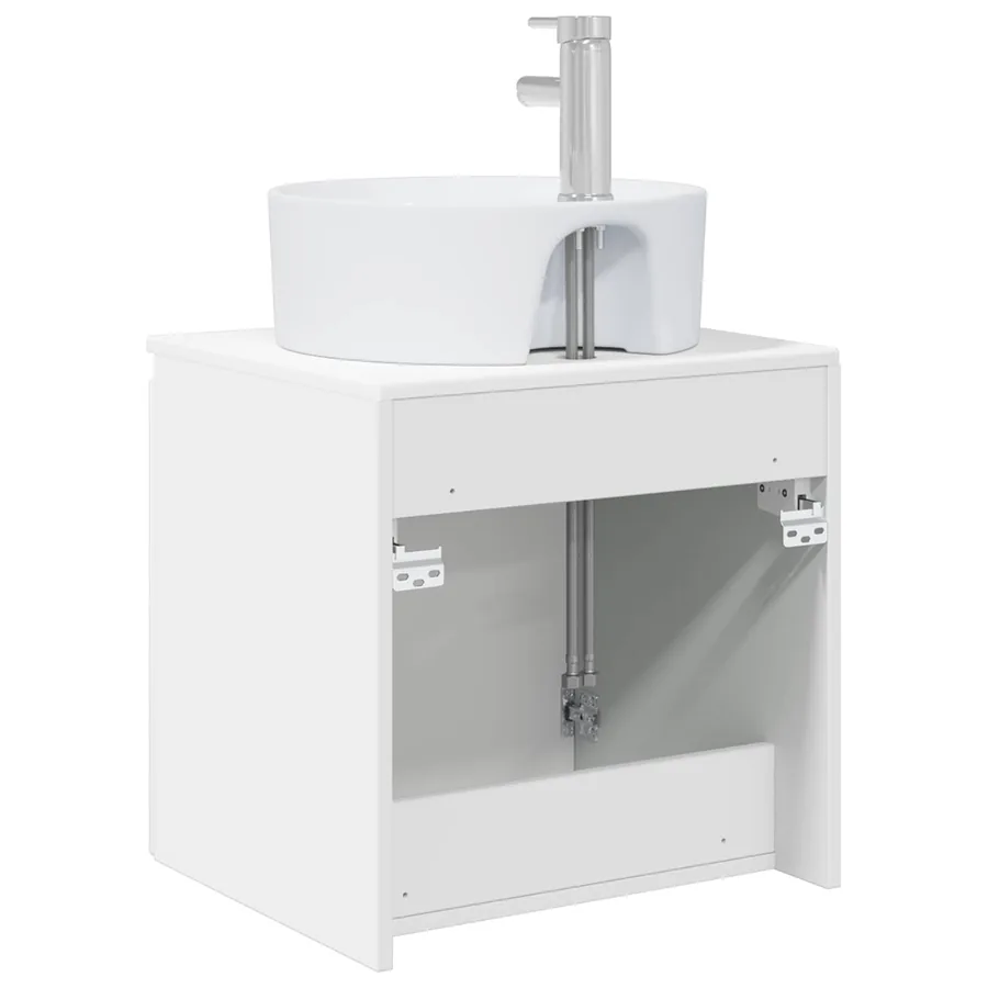 Vanité de lavabo mural Blanc 49,5 x 44,5 x 65 cm - 5