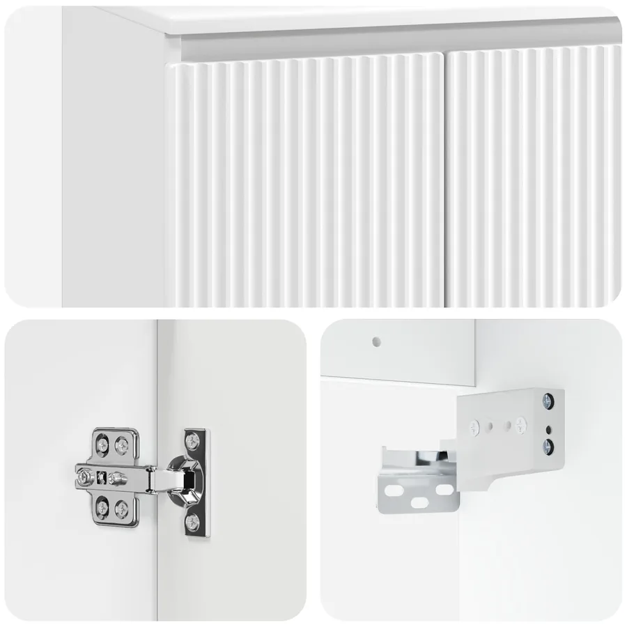 Vanité de lavabo mural Blanc 49,5 x 44,5 x 65 cm - 6