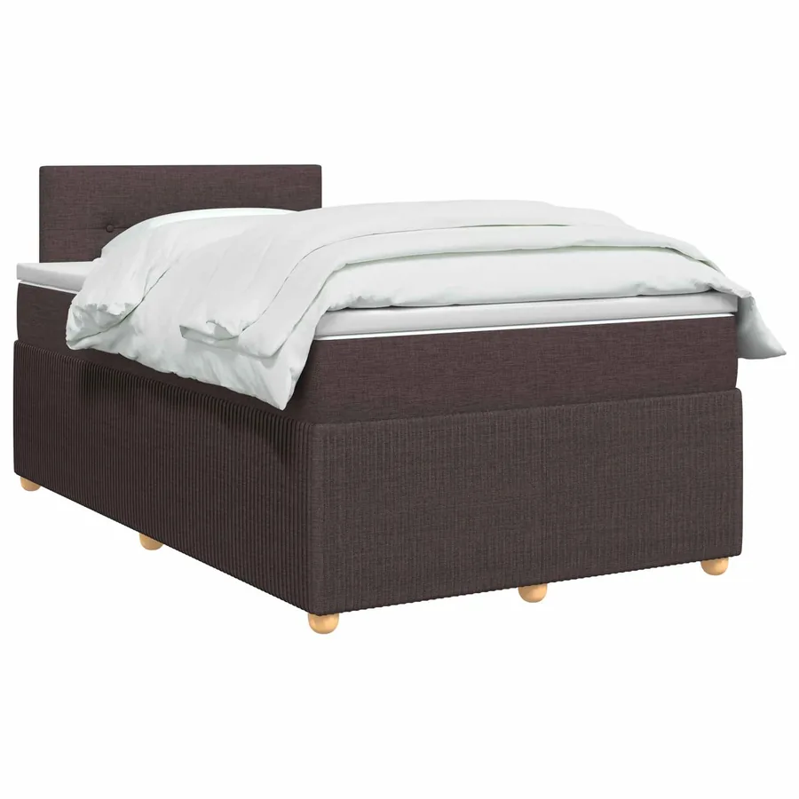 Lit boxspring avec matelas Marron foncé 120 x 200 cm Tissu - 2