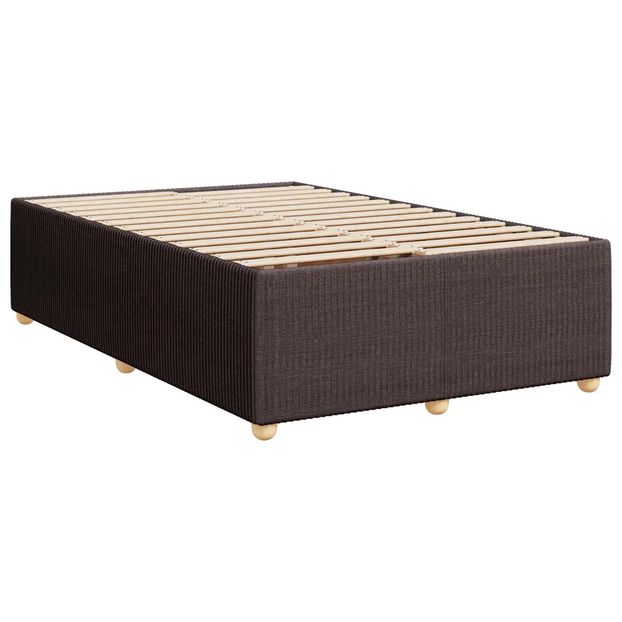 Lit boxspring avec matelas Marron foncé 120 x 200 cm Tissu - 4
