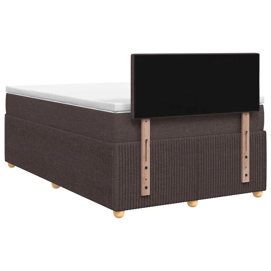 Lit boxspring avec matelas Marron foncé 120 x 200 cm Tissu - 7