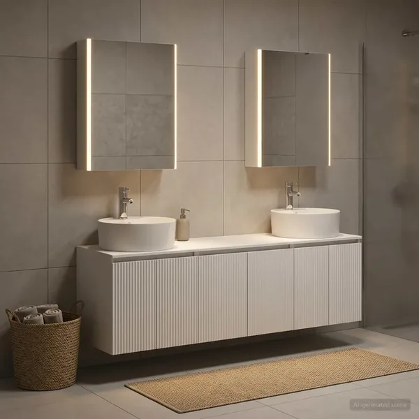 Ensemble d'armoire de salle de bain 5 pcs Blanc