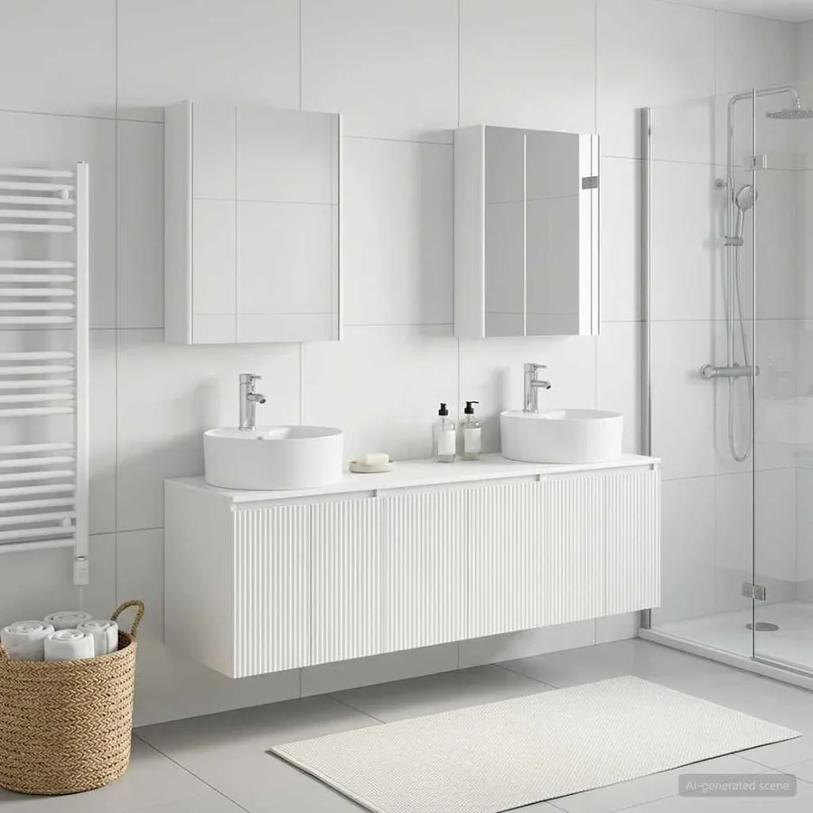 Ensemble d'armoire de salle de bain 5 pcs Blanc - 4