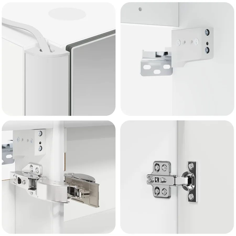 Ensemble d'armoire de salle de bain 5 pcs Blanc - 9