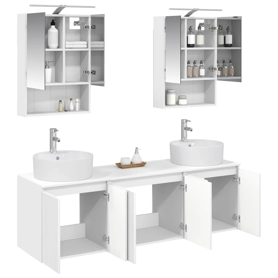Ensemble d'armoire de salle de bain 5 pcs Blanc - 3