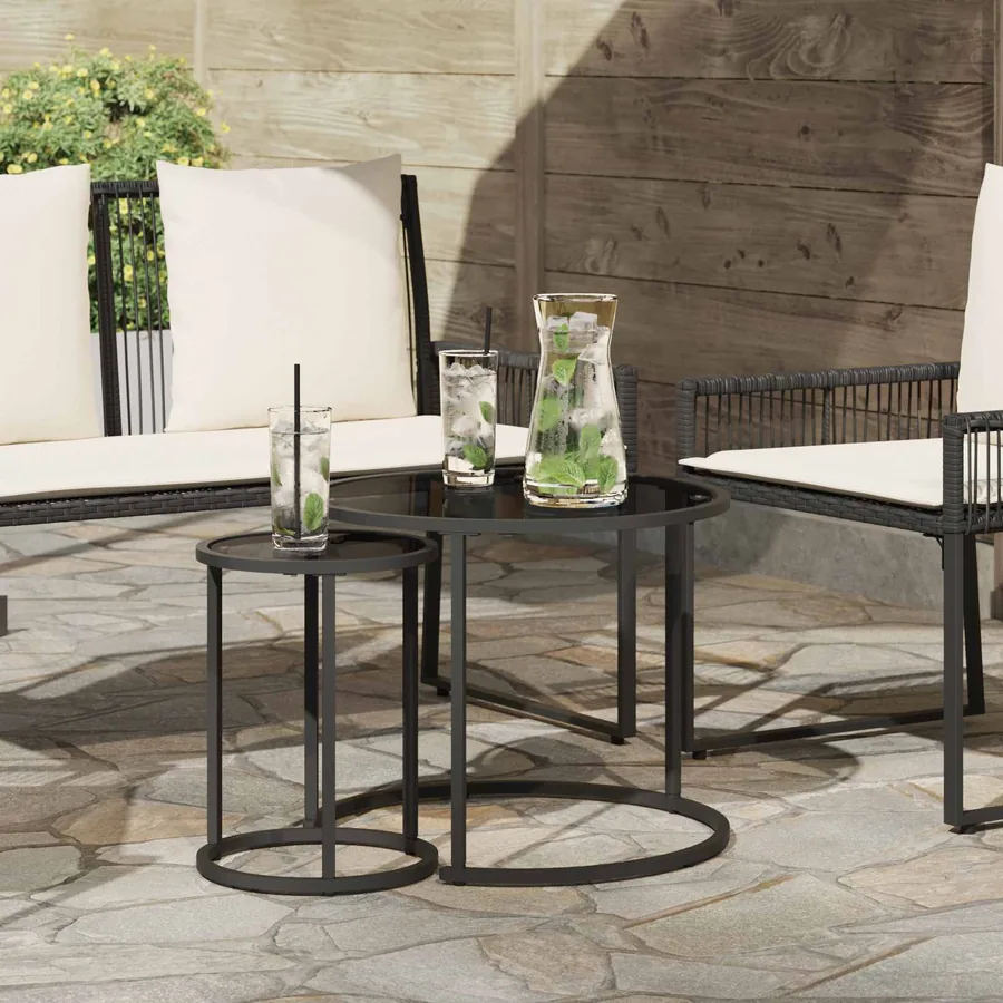 Ensemble de tables basses 2 pcs 55 x 55 x 45 cm acier
