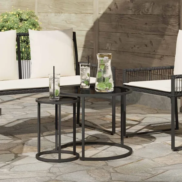 Ensemble de tables basses 2 pcs 55 x 55 x 45 cm acier