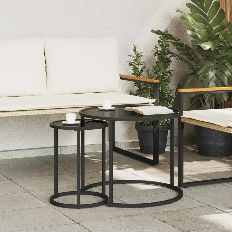 Ensemble de tables basses 2 pcs 55 x 55 x 45 cm acier - 3