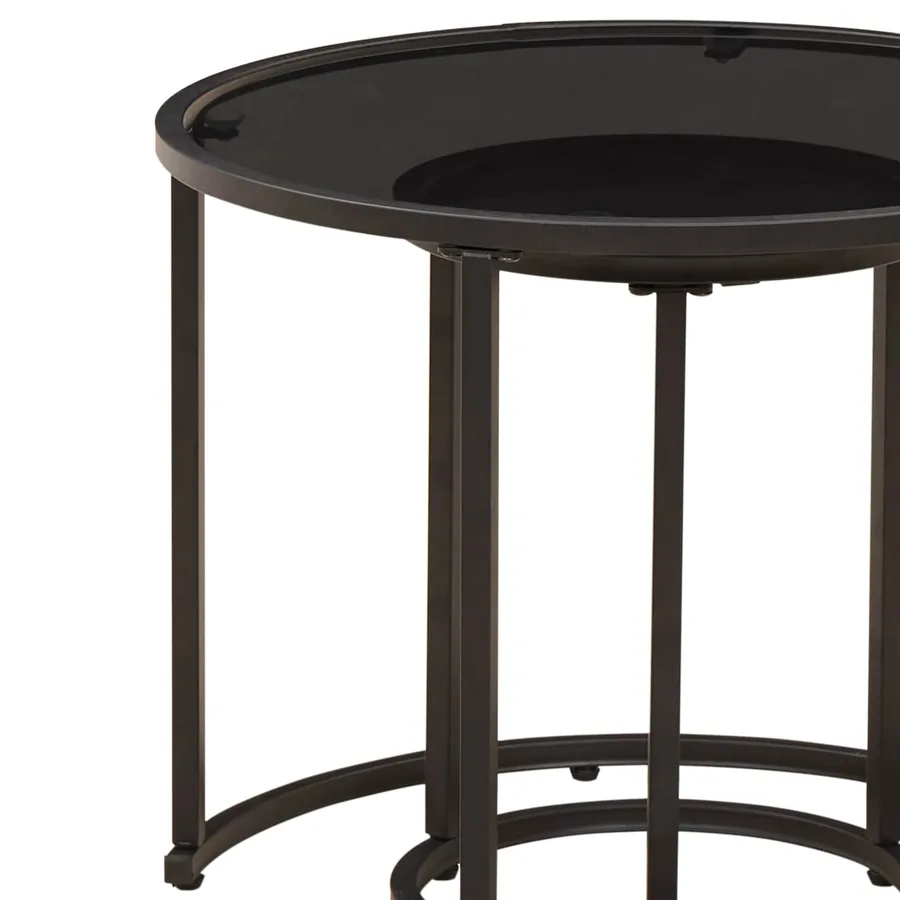 Ensemble de tables basses 2 pcs 55 x 55 x 45 cm acier - 9