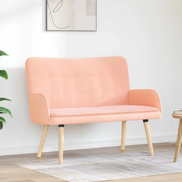 Sofa 2 places Rose 115 x 61 x 87 cm Bouclé