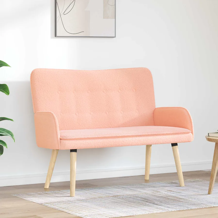 Sofa 2 places Rose 115 x 61 x 87 cm Bouclé - 4