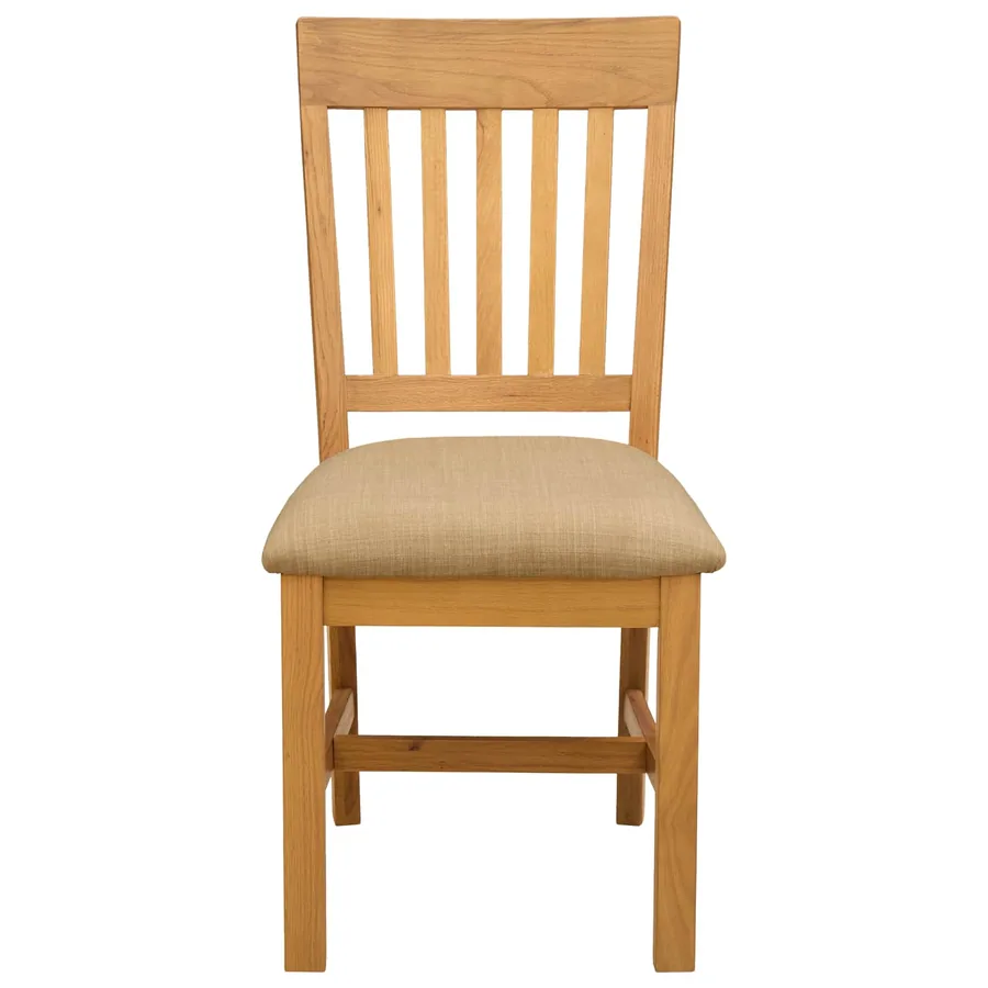 Chaise de salle à manger 2 pcs Bois de chêne massif Beige - 3