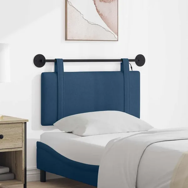 Tête de lit suspendue Avec lumière LED Bleu Tissu