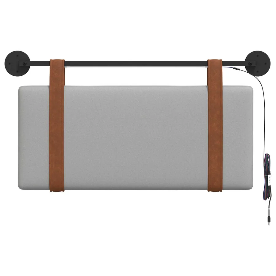 Tête de lit suspendue Gris nuage PU antique - 6