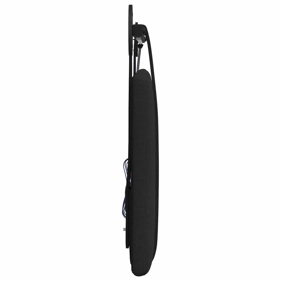 Tête de lit suspendue Avec lumière LED Noir Tissu - 7