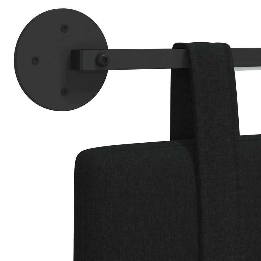 Tête de lit suspendue Avec lumière LED Noir Tissu - 8