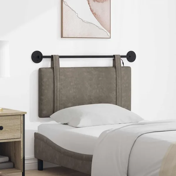 Tête de lit suspendue Avec lumière LED Gris PU antique