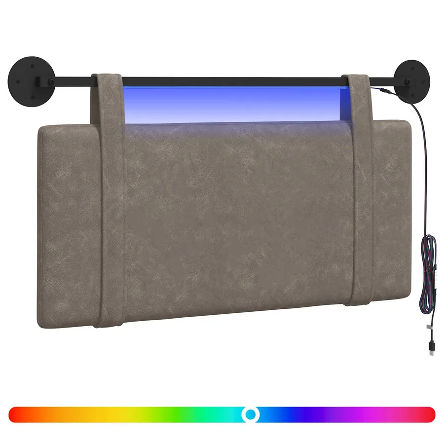 Tête de lit suspendue Avec lumière LED Gris PU antique - 2