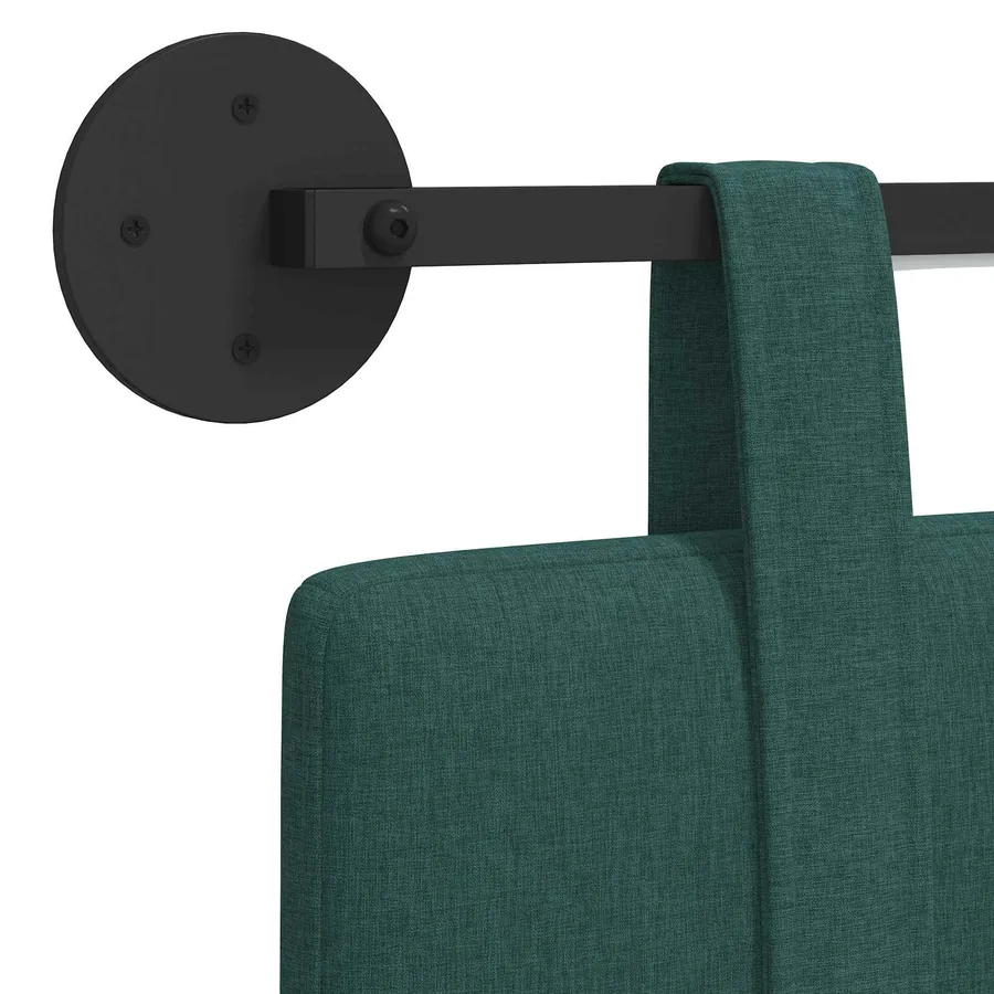 Tête de lit suspendue Avec lumière LED Vert foncé Tissu - 8
