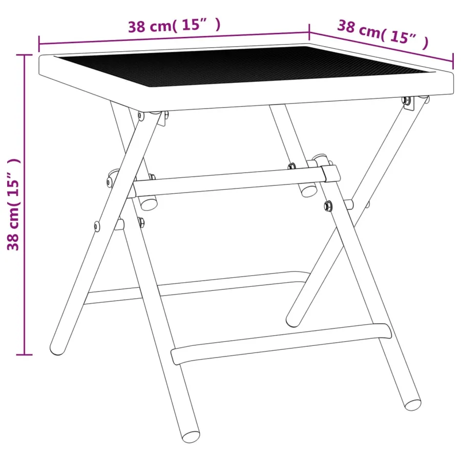Table de jardin pliable anthracite 38x38x38 cm Treillis d'acier - 8