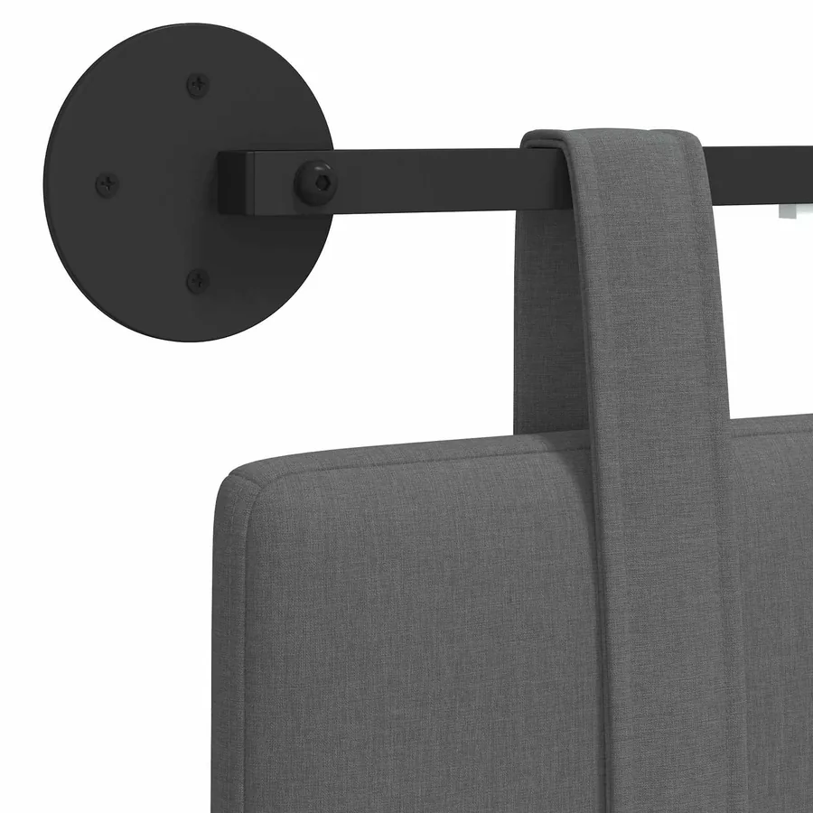 Tête de lit suspendue Avec lumière LED Gris foncé Tissu - 10