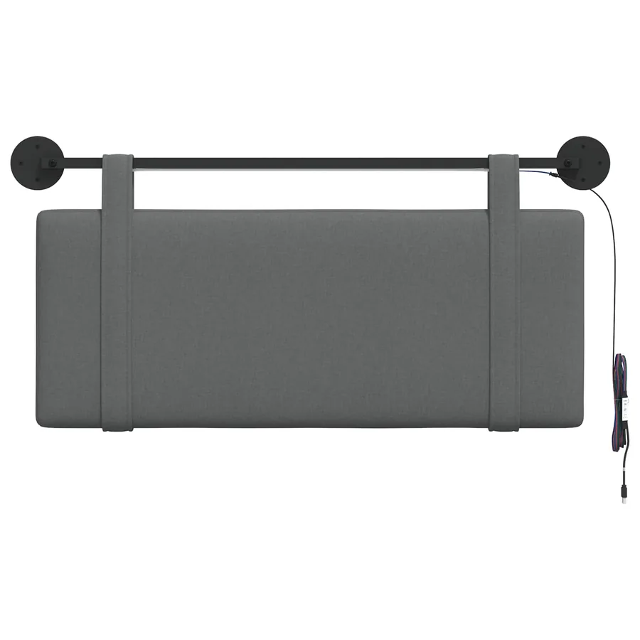 Tête de lit suspendue Avec lumière LED Gris foncé Tissu - 6