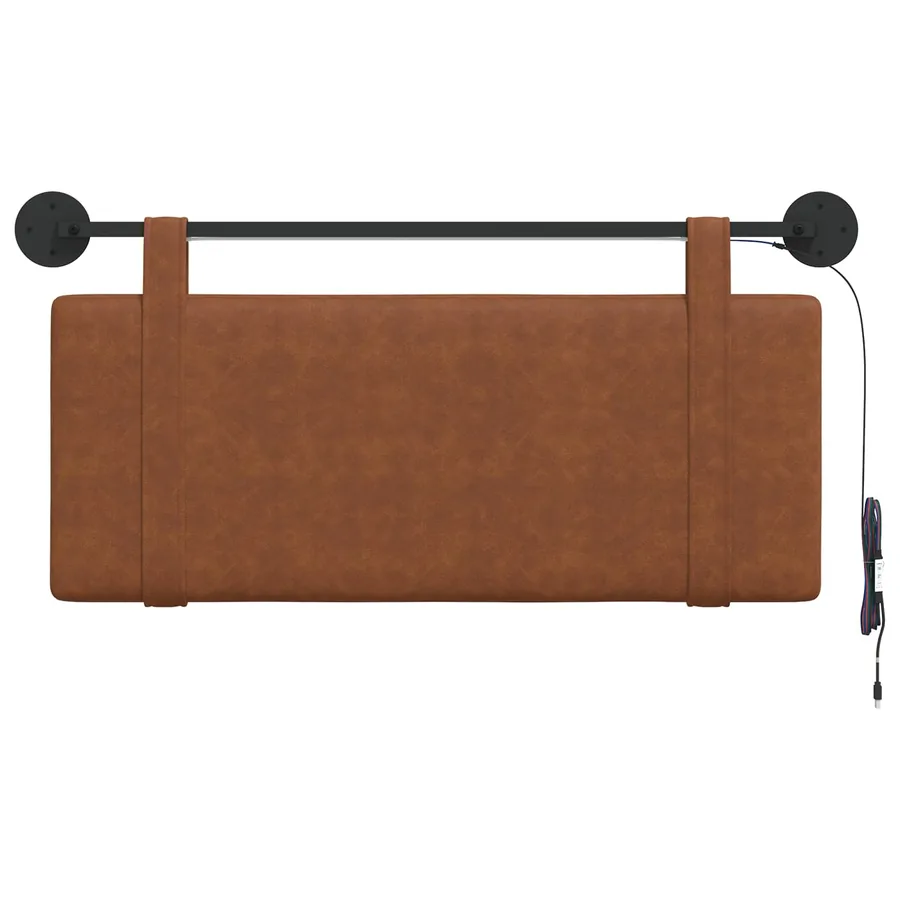 Tête de lit suspendue Avec lumière LED Marron PU antique - 6