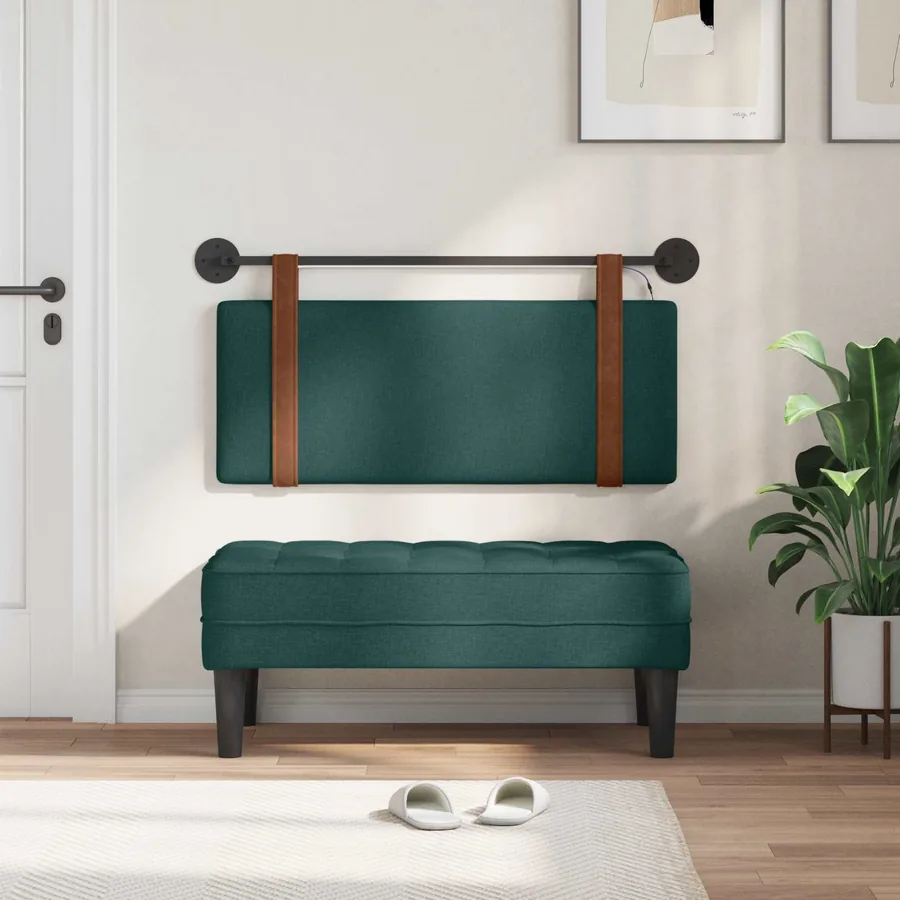 Tête de lit suspendue Avec lumière LED Vert foncé PU antique - 3