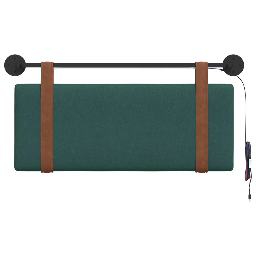 Tête de lit suspendue Avec lumière LED Vert foncé PU antique - 6