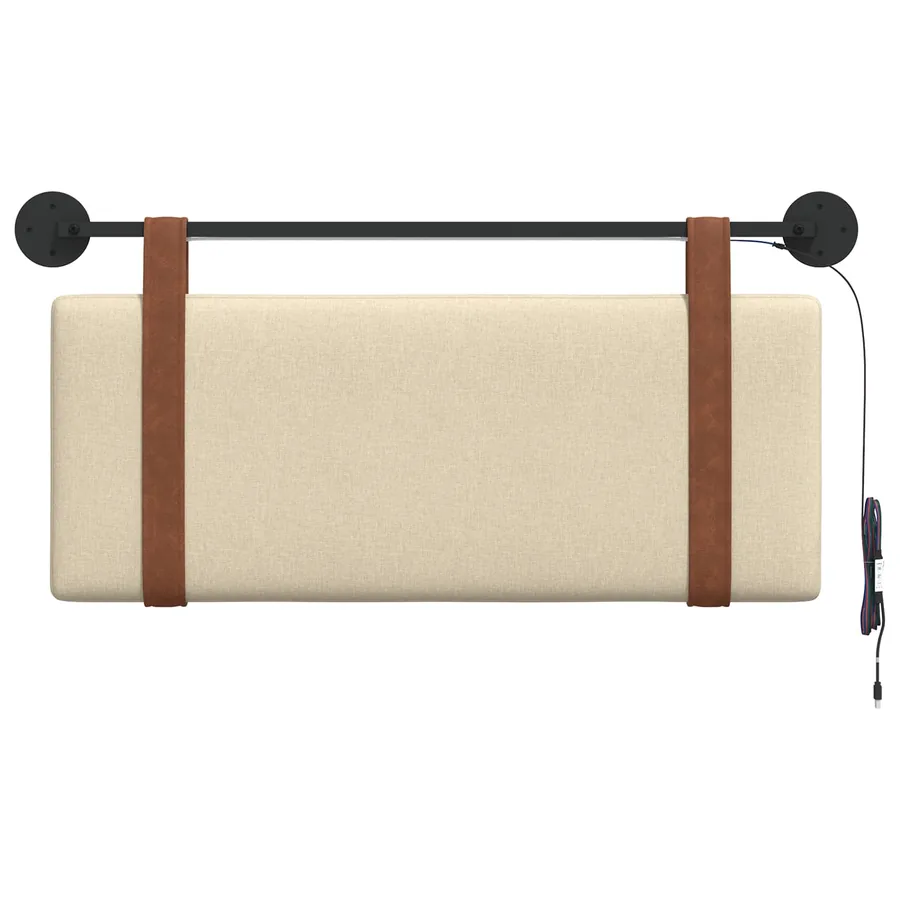 Tête de lit suspendue Avec lumière LED Crème PU antique - 6