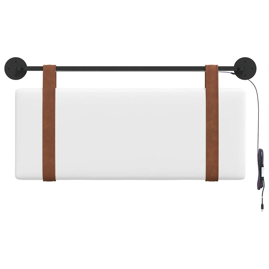 Tête de lit suspendue Avec lumière LED Blanc PU antique - 6