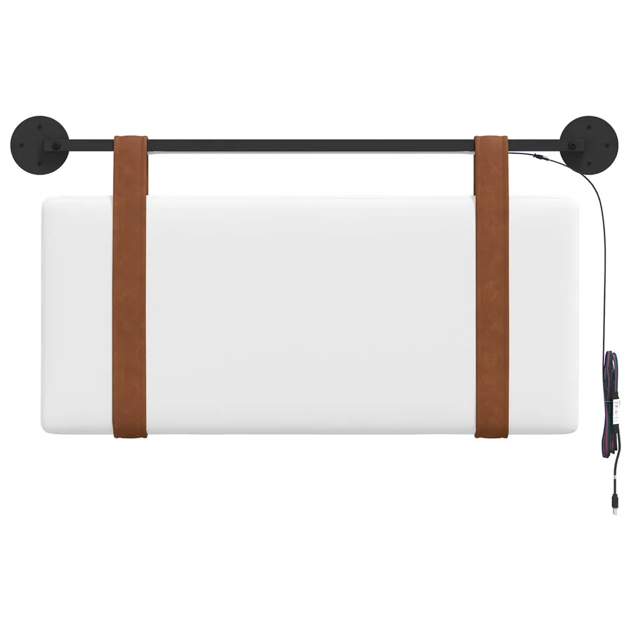 Tête de lit suspendue Avec lumière LED Blanc PU antique - 6