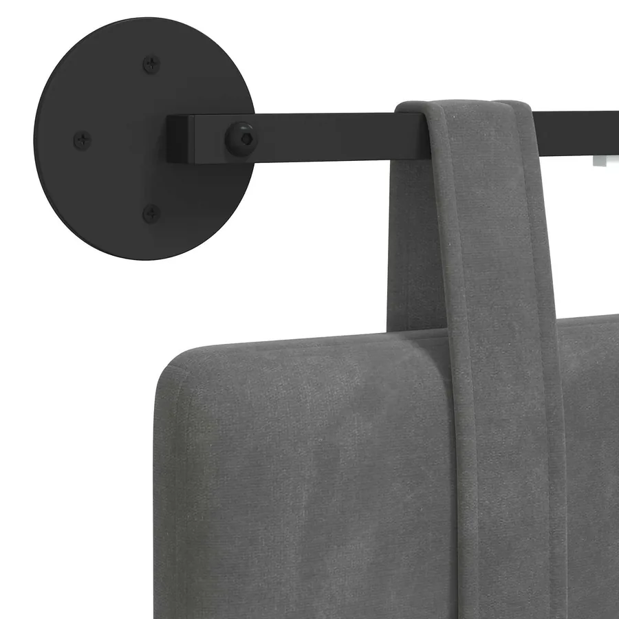 Tête de lit suspendue Avec lumière LED Gris foncé Velours - 8