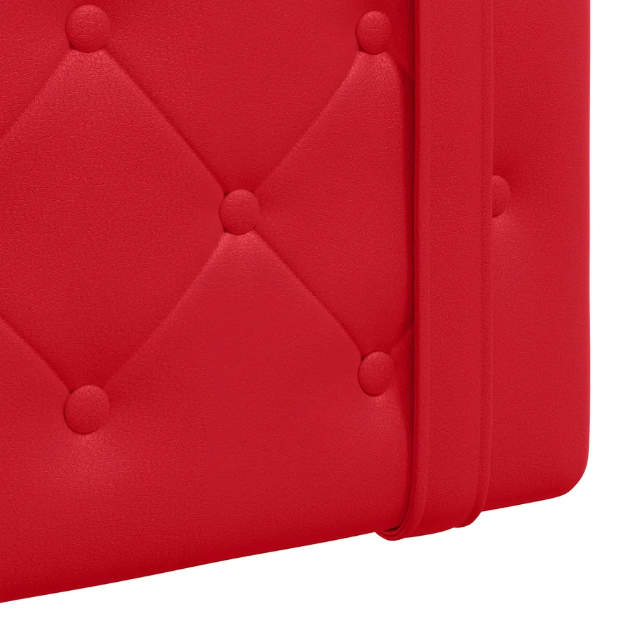 Tête de lit suspendue Avec lumière LED Rouge Simili cuir - 9