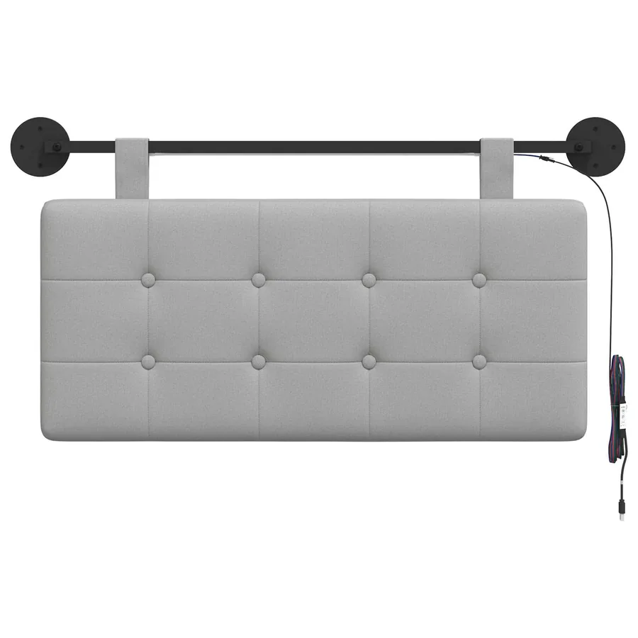 Tête de lit suspendue Gris nuage Tissu - 6