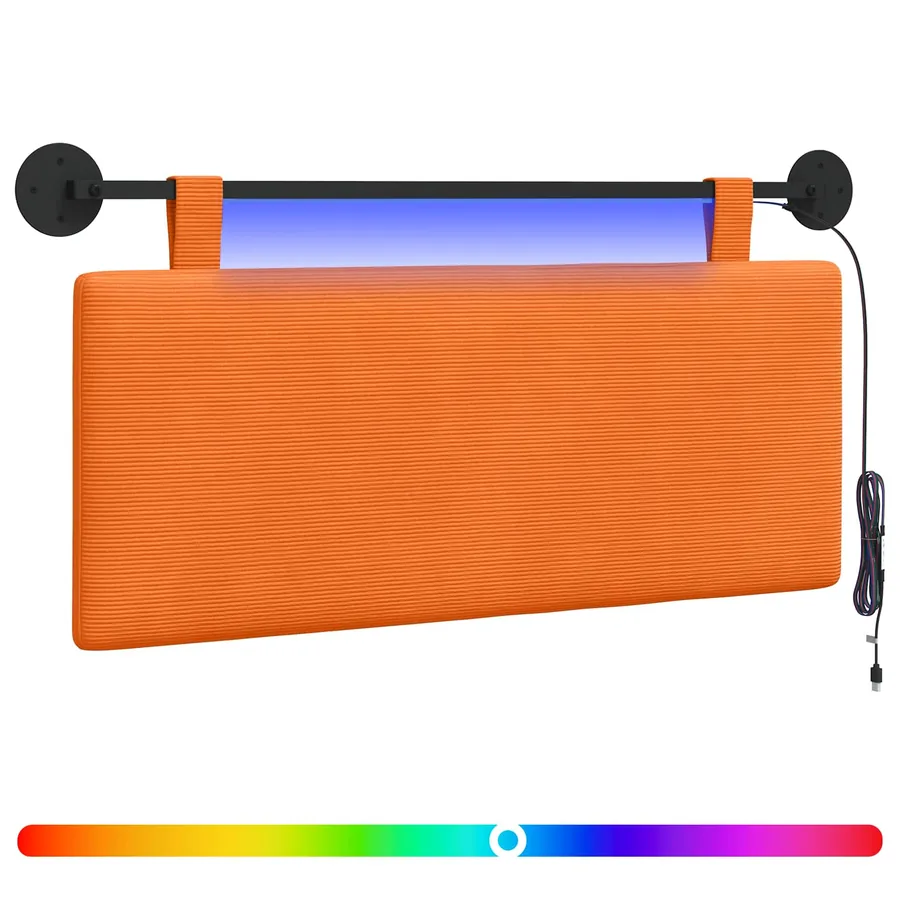 Tête de lit suspendue Orange Tissu en velours côtelé - 2