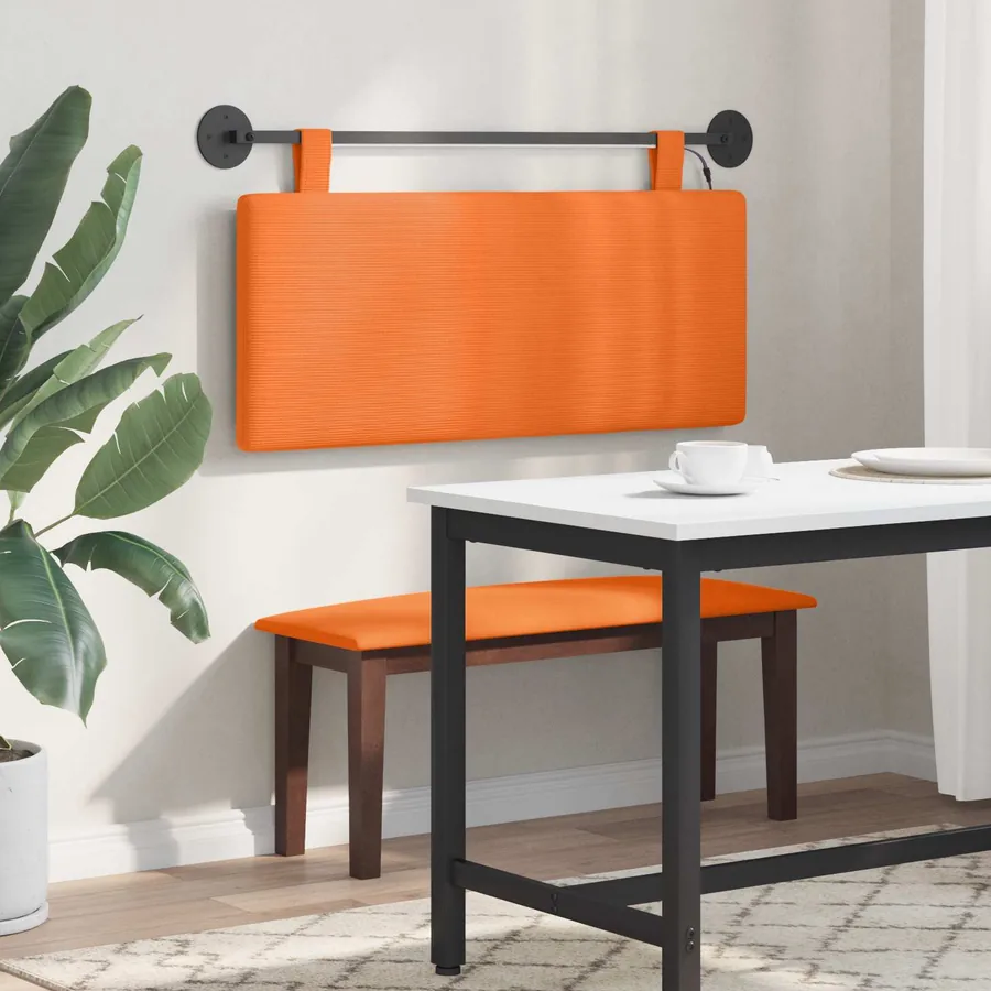 Tête de lit suspendue Orange Tissu en velours côtelé - 4