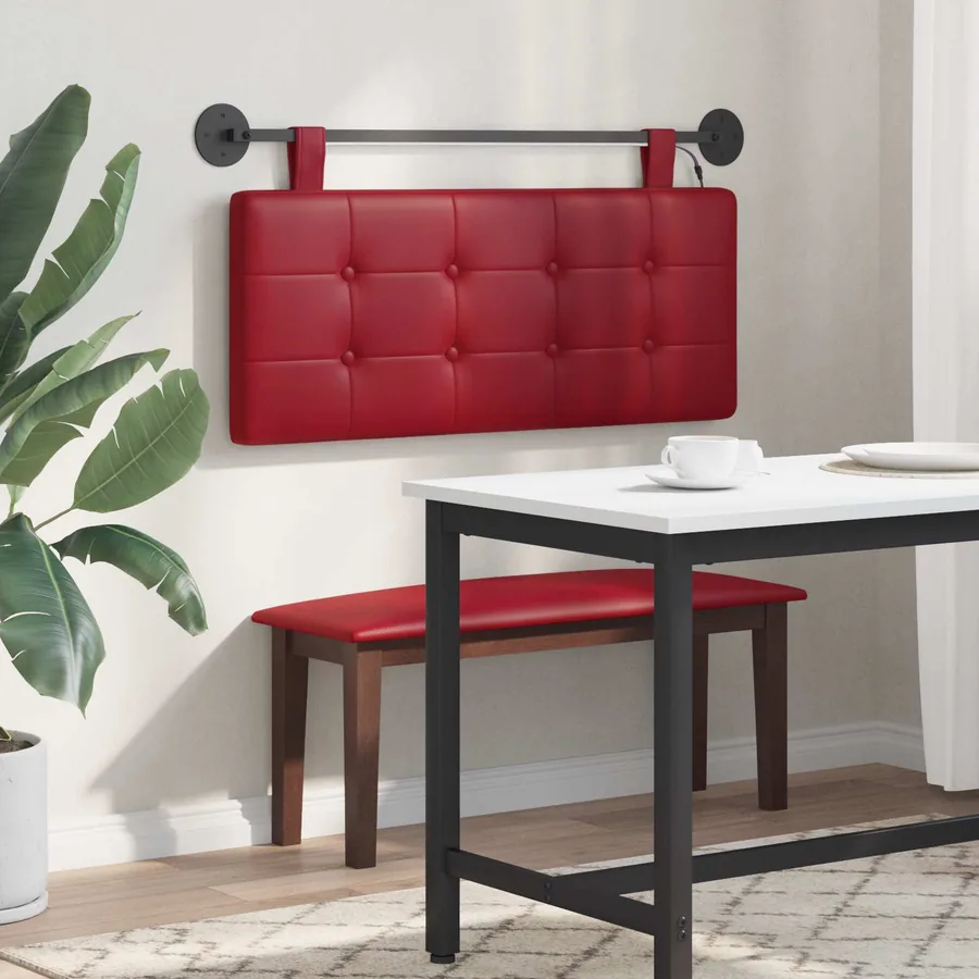 Tête de lit suspendue Avec lumière LED Bordeaux Simili cuir - 4