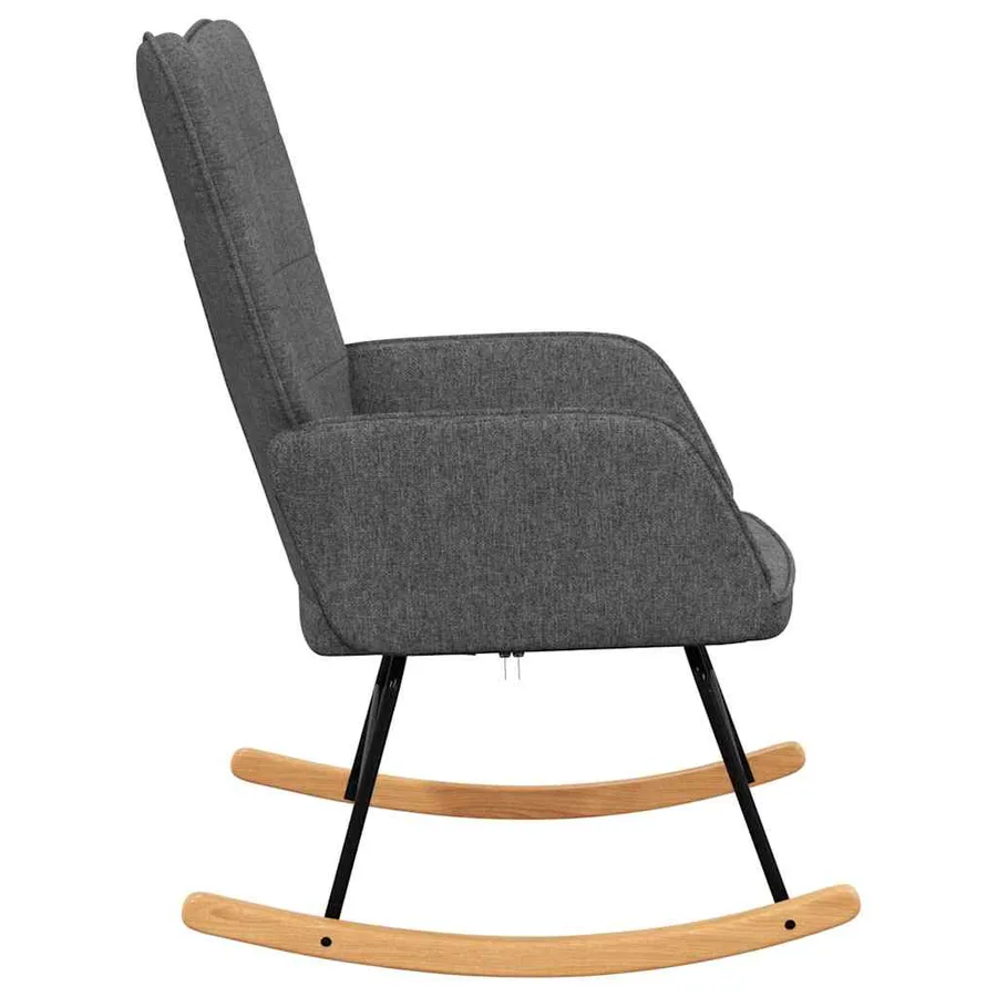 Chaise à bascule Gris foncé Tissu - 4