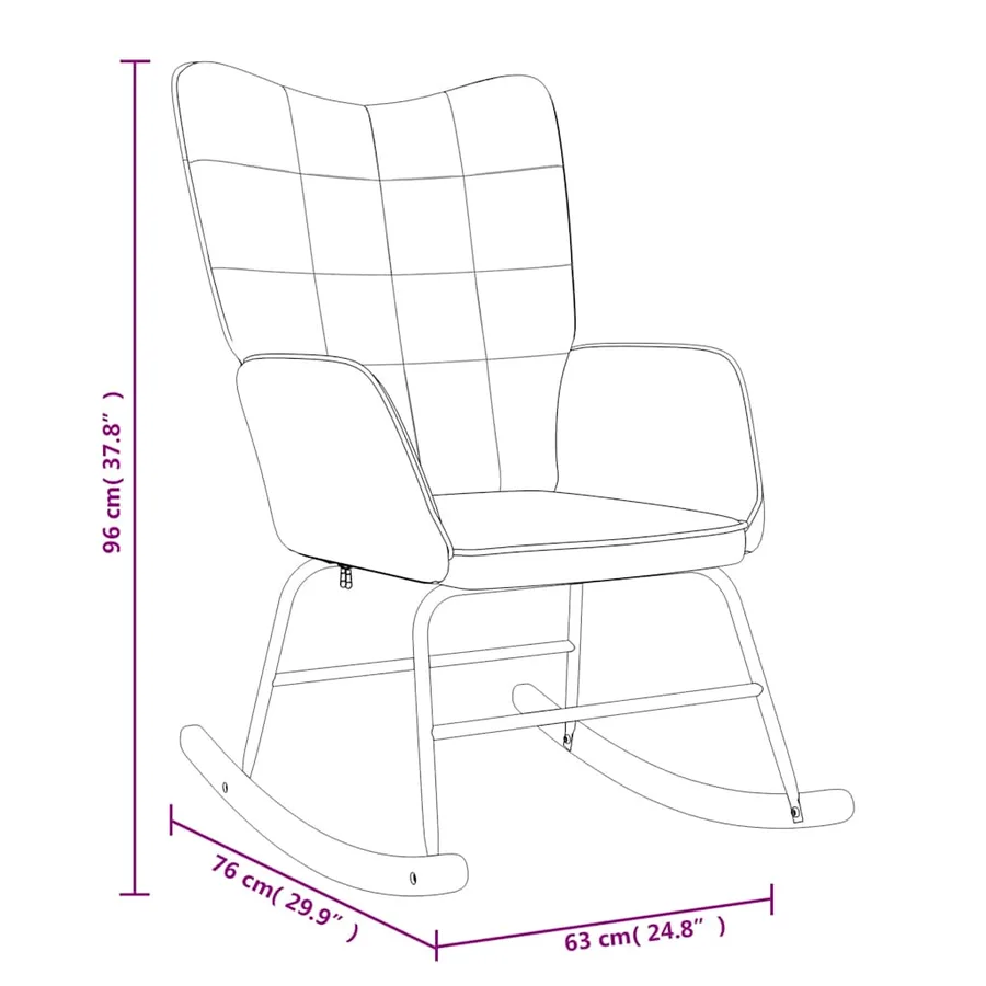 Chaise à bascule Gris foncé Tissu - 8