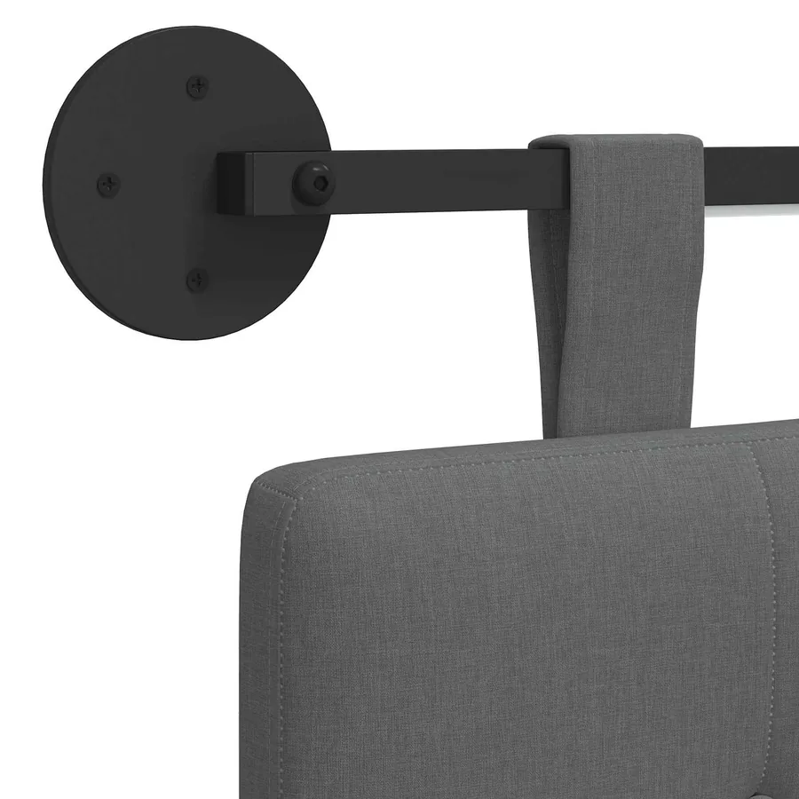 Tête de lit suspendue Avec lumière LED Gris foncé Tissu - 8