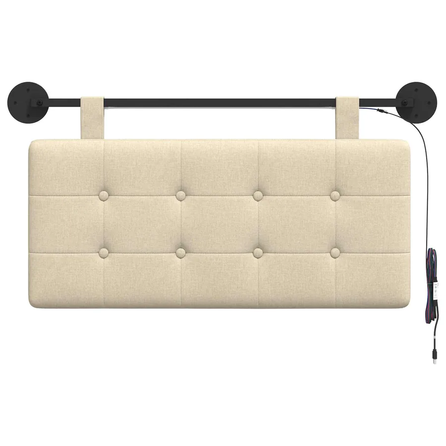 Tête de lit suspendue Avec lumière LED Crème Tissu - 6
