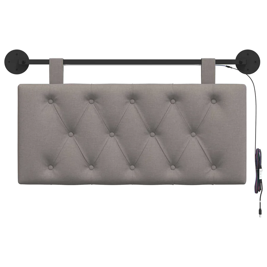Tête de lit suspendue Avec lumière LED Taupe Tissu - 6