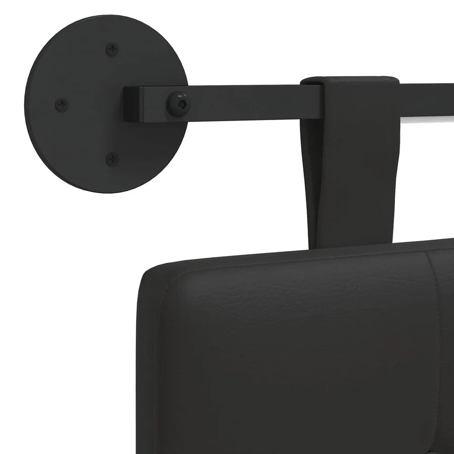 Tête de lit suspendue Avec lumière LED Noir Simili cuir - 10