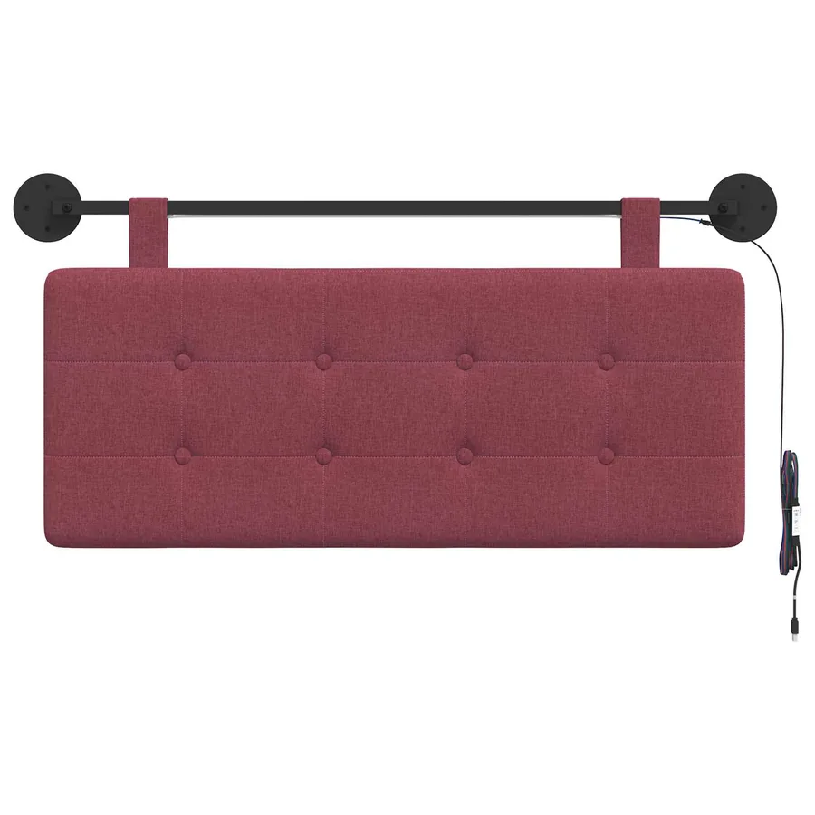 Tête de lit suspendue Avec lumière LED Bordeaux Tissu - 6