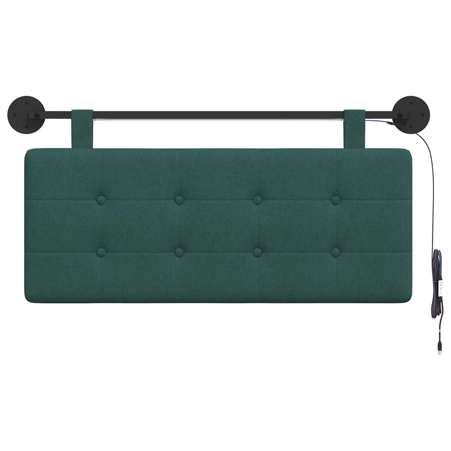 Tête de lit suspendue Avec lumière LED Vert foncé Tissu - 6